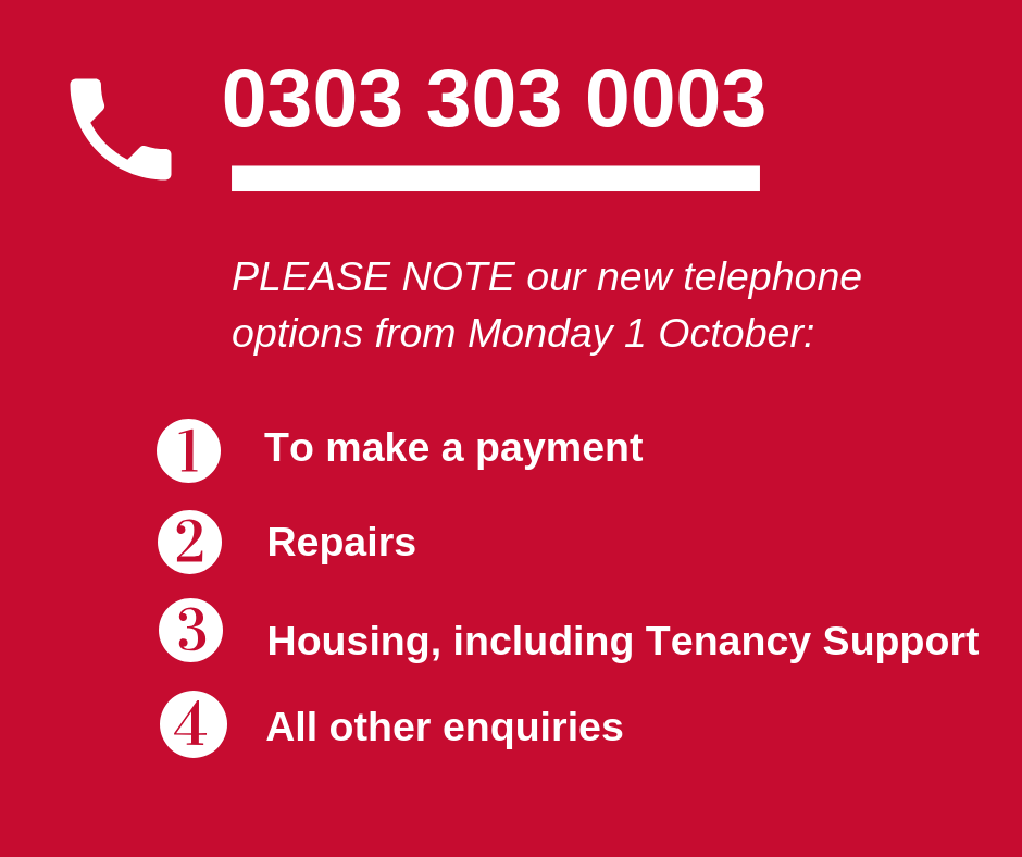 Phone line options Broadland Housing Group