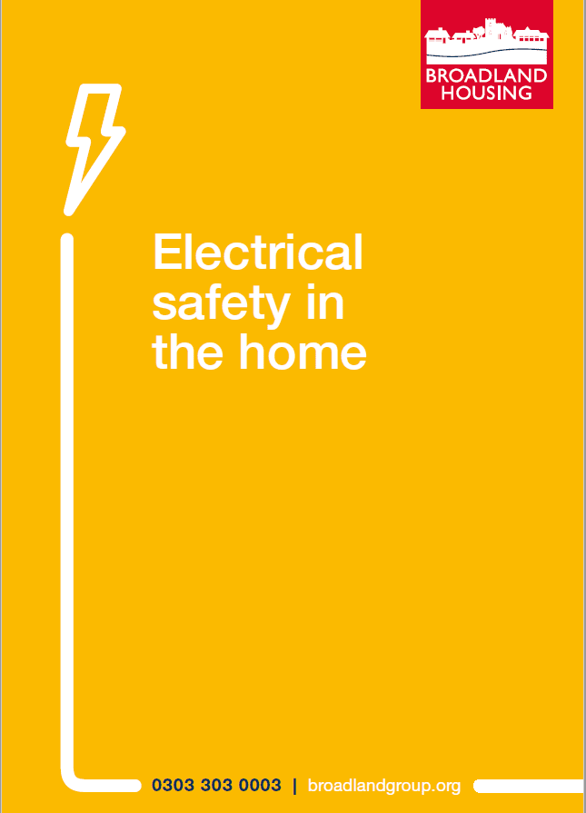 Front cover of electrical safety leaflet
