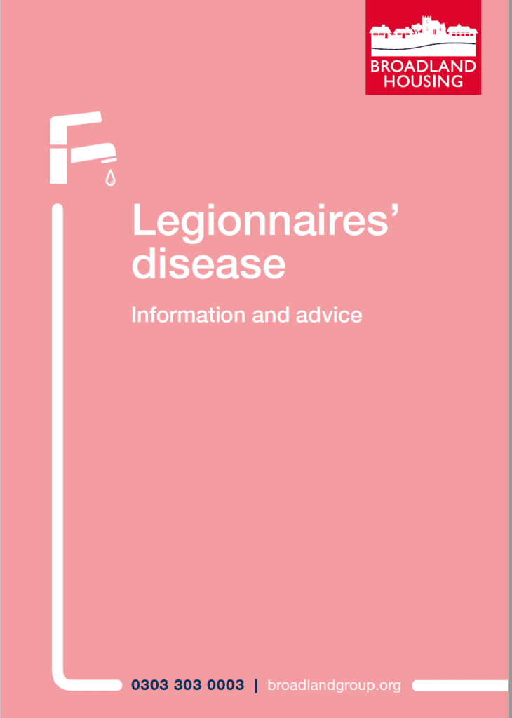 Front cover Legionnaires disease leaflet
