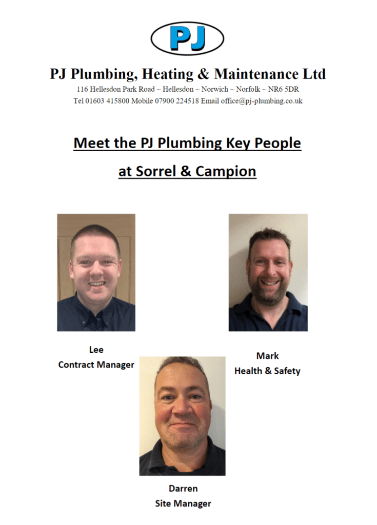 PPJ Plumbing Contractors, working at Sorrel and Campion House, Broadland Housing Association