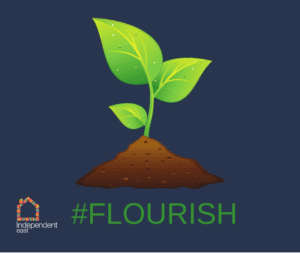 #Flourish logo - the Independent East campaign to promote equality, diversity and inclusivity