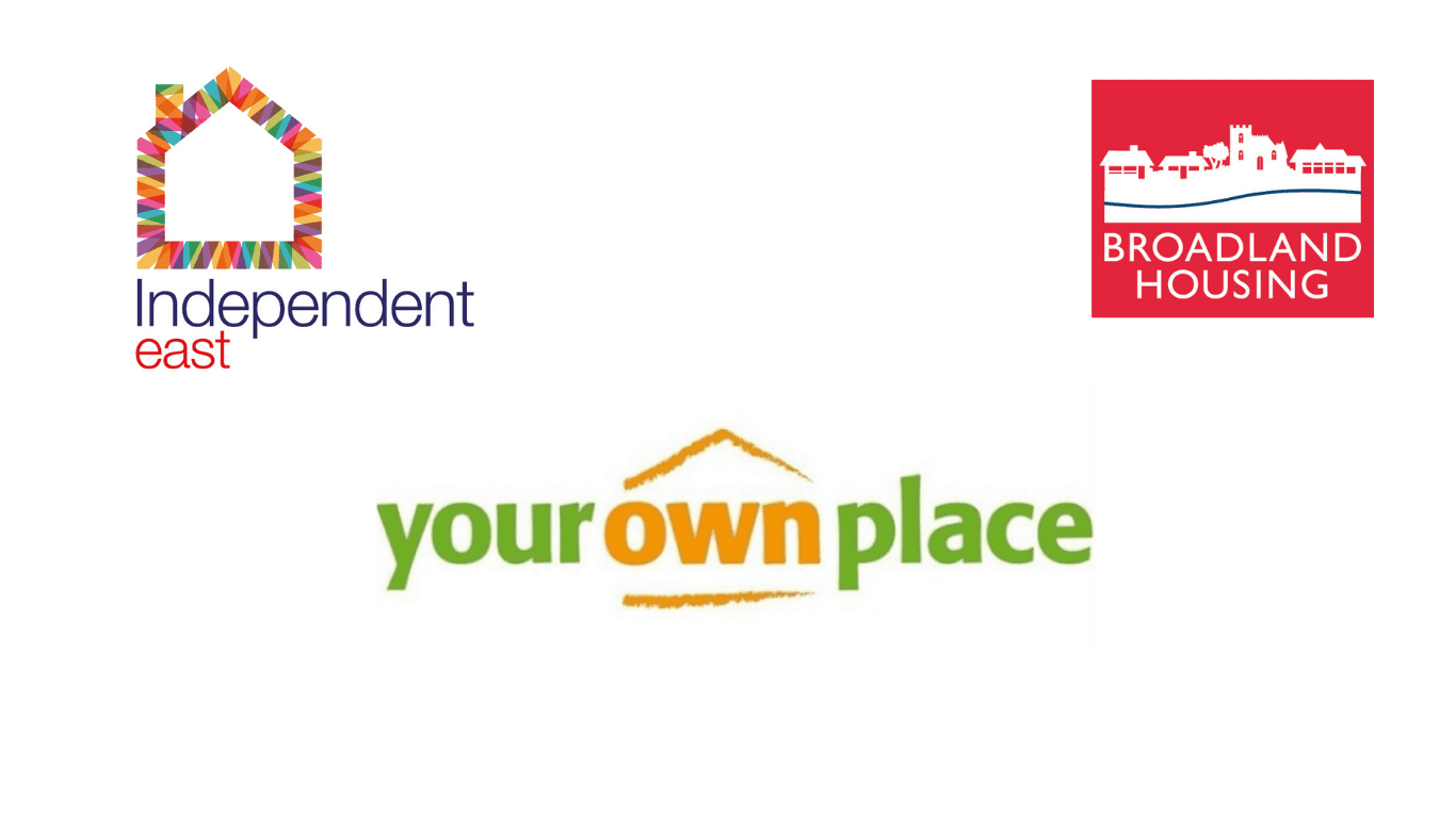 Independent East / Your Own Place / Broadland Housing logos