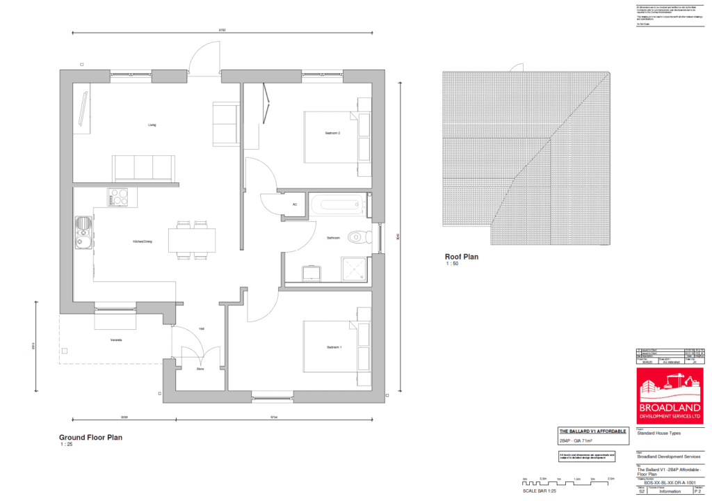 Floor plan 'Ballard' design for homes at West Beckham, Norfolk