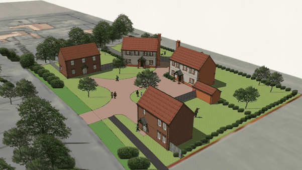 3D image of the proposed development at Church Road West Beckham Norfolk