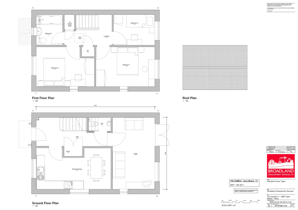 Floor plan 'Kemble' design for homes at West Beckham, Norfolk