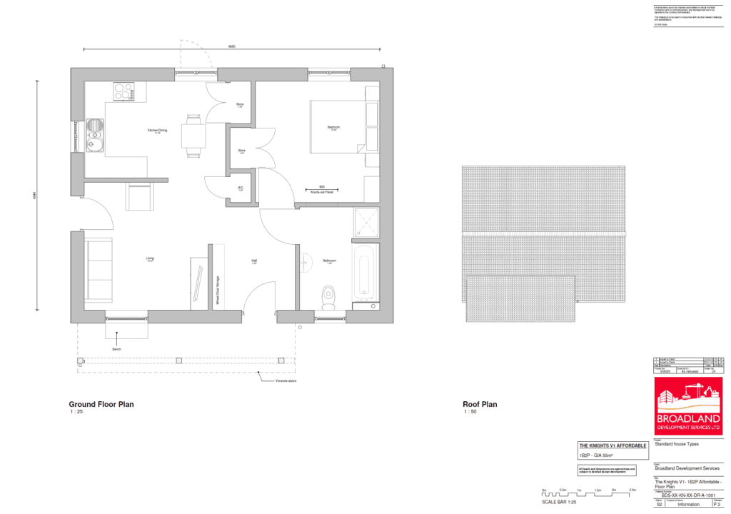 Floor plan 'Knights' design for homes at West Beckham, Norfolk