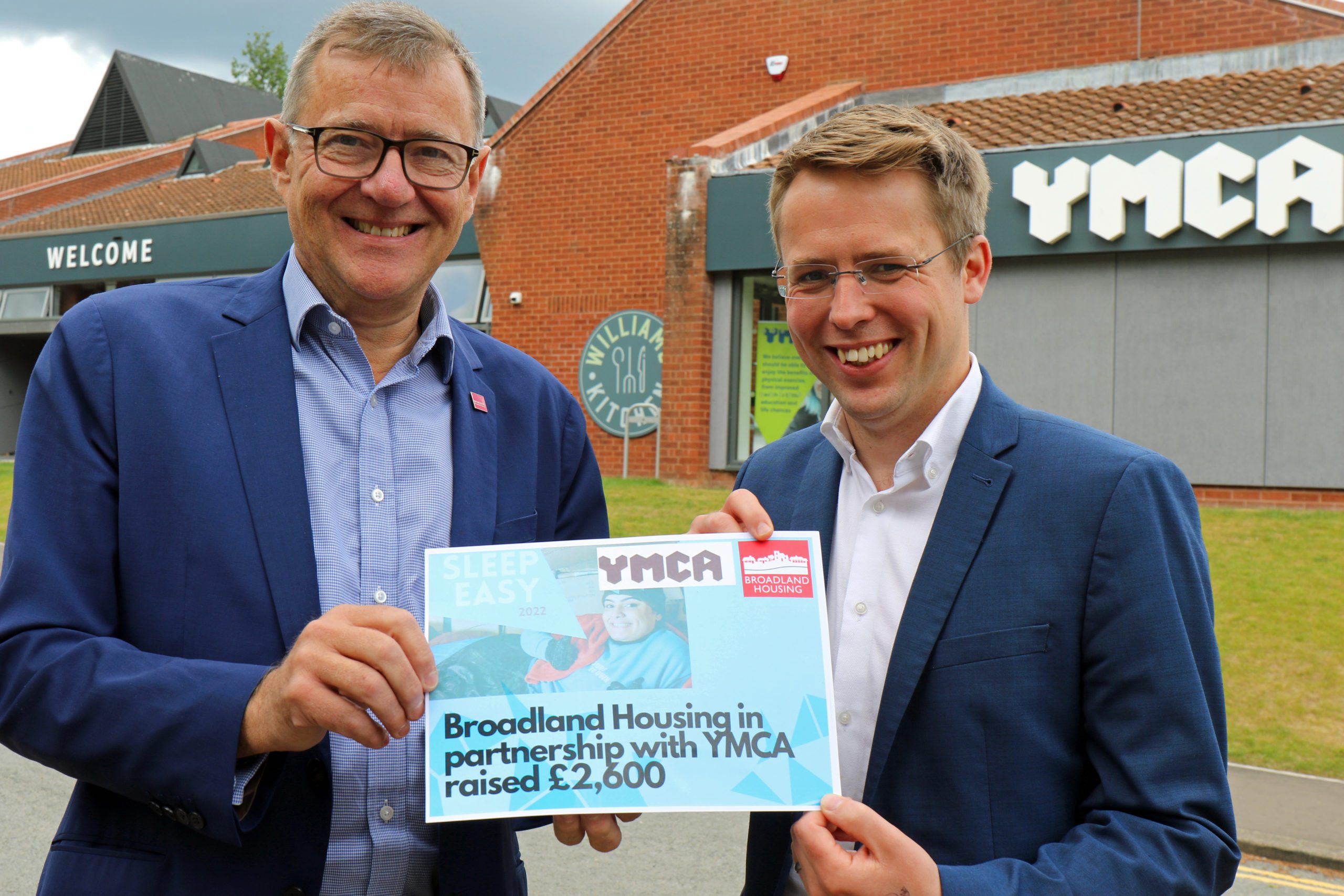 Michael Newey, CEO of Broadland Housing Association, with John Lee of Norfolk YMCA