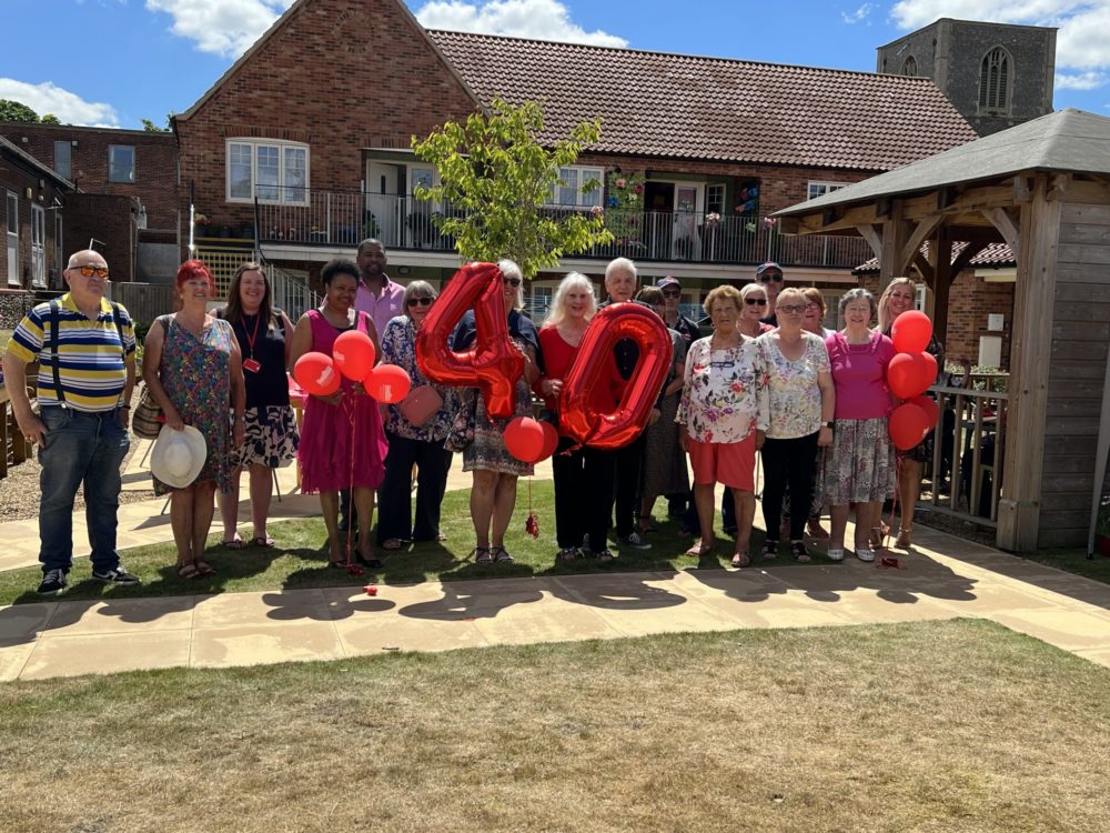 Tenants and members of Broadland Housing Association at 40th anniversary of York Place, Dereham
