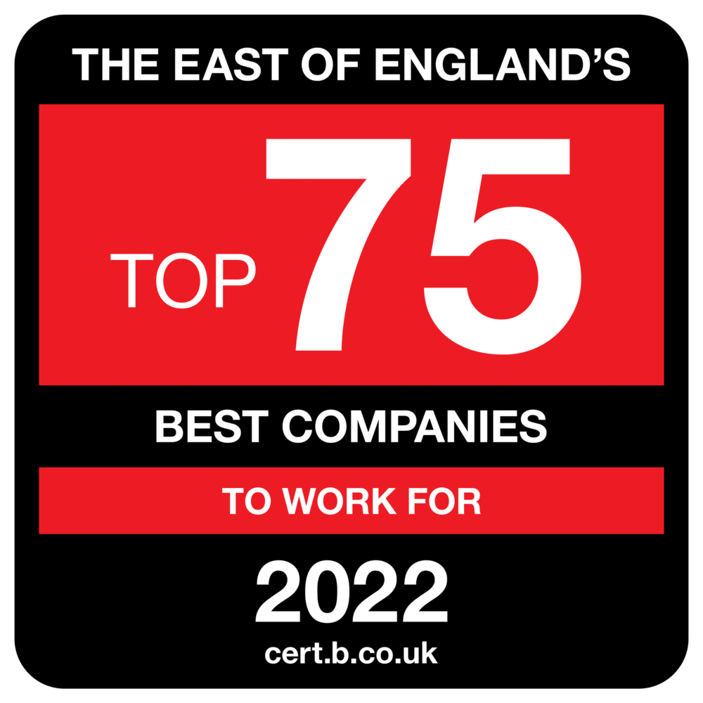Best Companies Top 75 employer East of England 2022