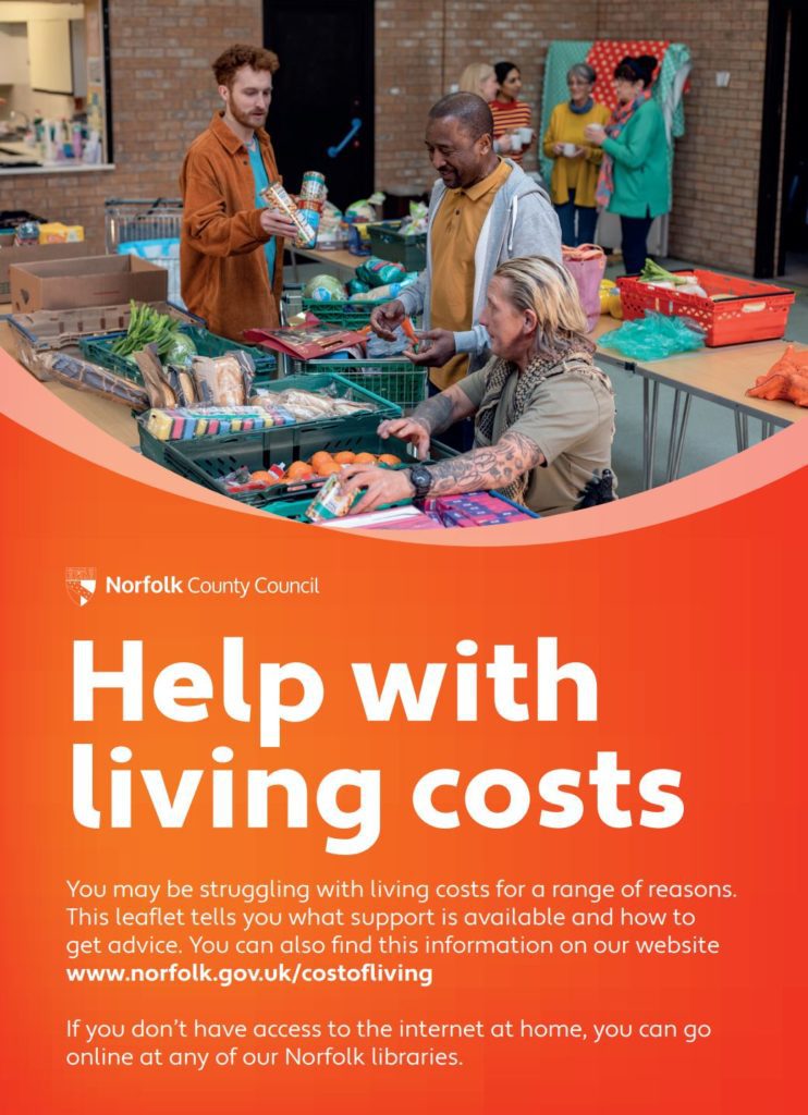 Help with Living Costs - Norfolk County Council leaflet (cover)