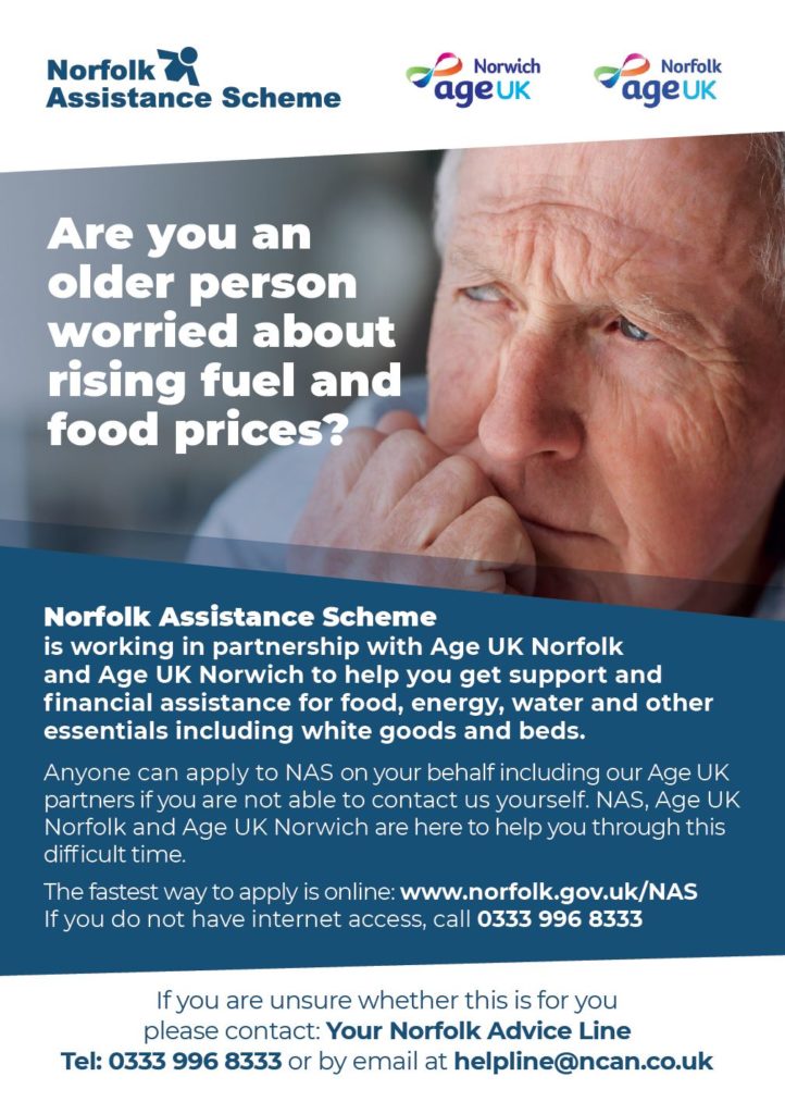 Norfolk Assistance Scheme leaflet cover - 65+