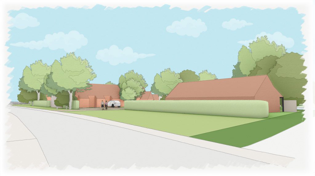 Architect's drawing (1) of proposed development at Kettlestone Road, Little Snoring