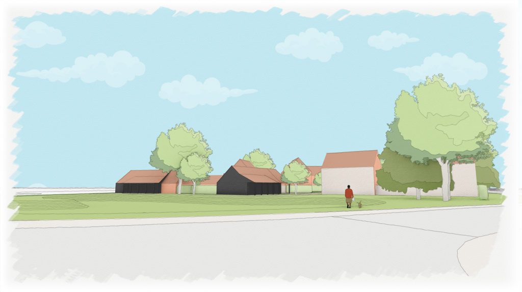 Architect's drawing (2) of proposed development at Kettlestone Road, Little Snoring
