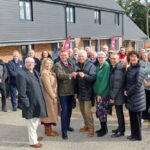Handing over of keys, Elm Road Thetford, March 2023. Michael Newey (Chief Executive, Broadland Housing) and Councillor Paul Claussen, Breckland Council