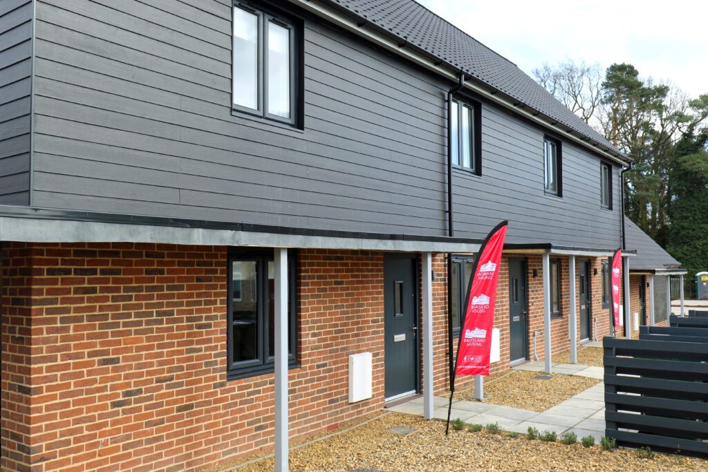 Outside new homes on Elm Road