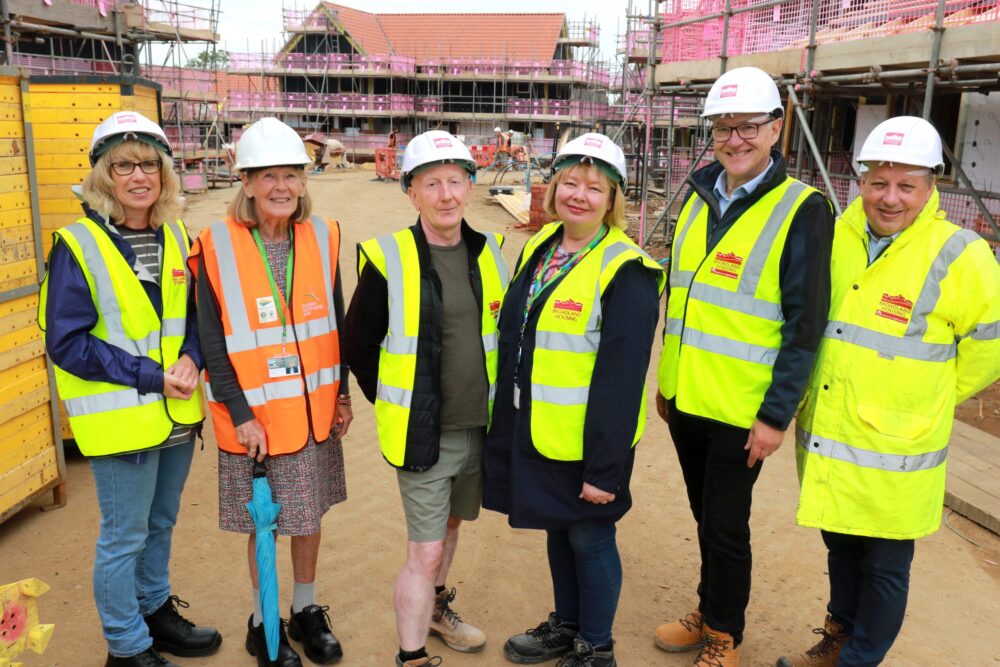 Inspecting progress on net zero operational carbon homes at Northrepps, Norfolk