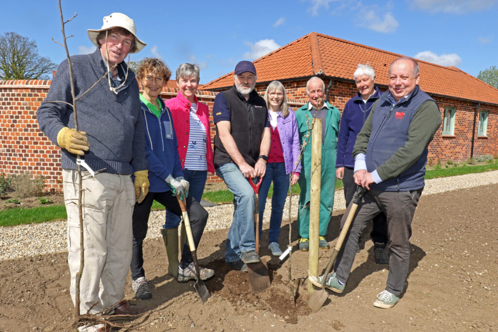 group of people with tree